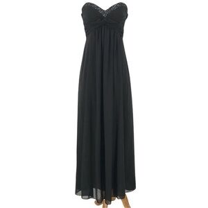 EUC Davids Bridal Black Beaded Dress